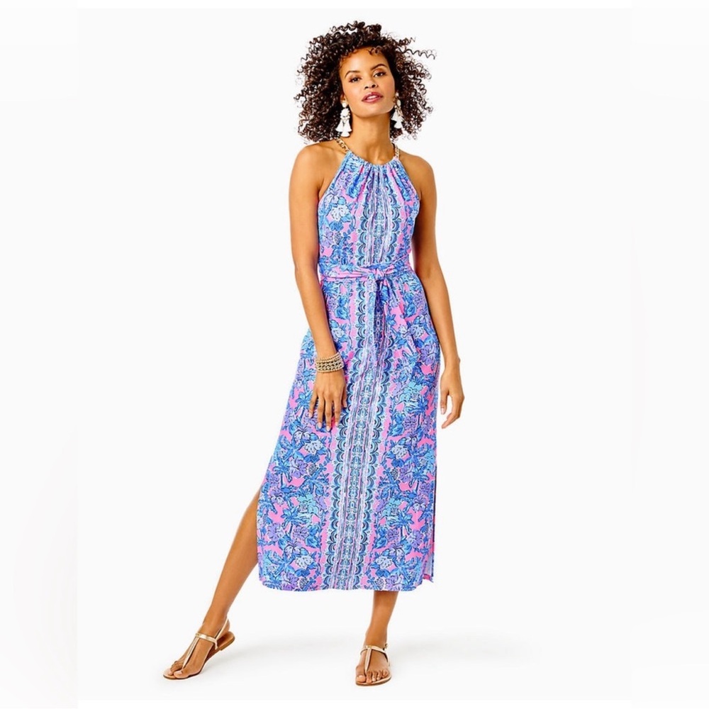 NWT Lilly Pulitzer Bingham Midi Dress in Palm Paradise Engineer-Sz XL